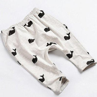 My Little Family - Whale Print Joggers - Gray / S