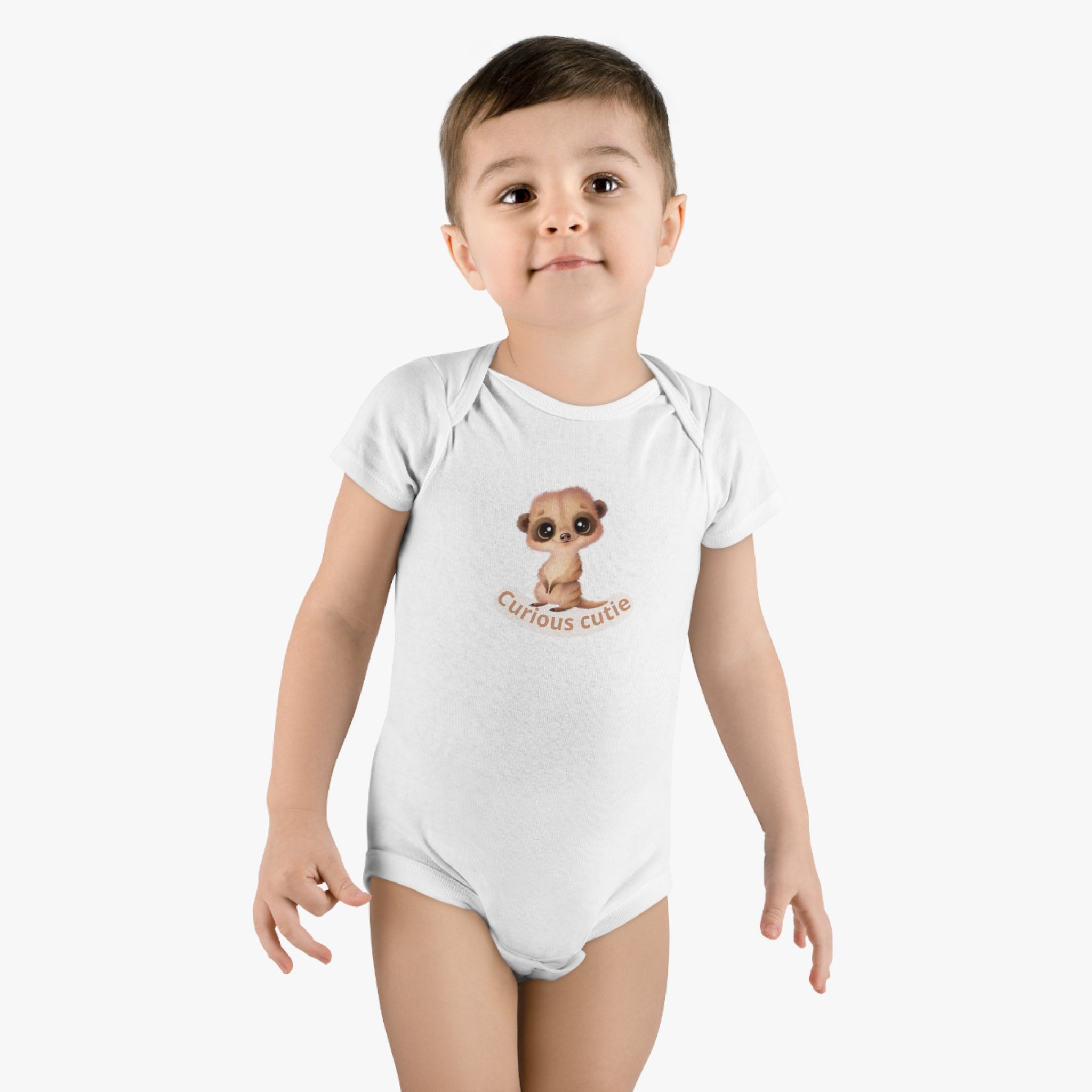 My Little Family - Organic Baby Bodysuit - Curious Cutie -