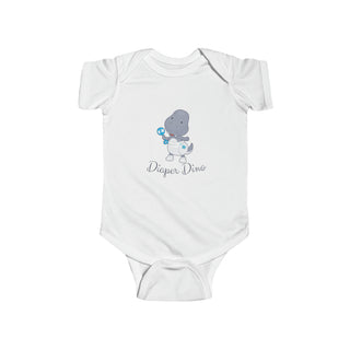 My Little Family - Diaper Dino Bodysuit - White / NB (0-3M)