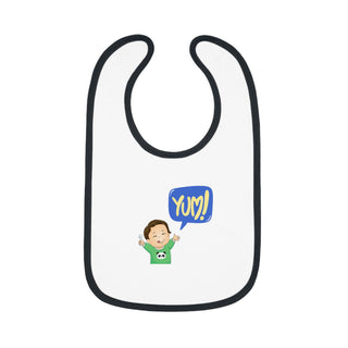 My Little Family - Cotton Baby Bib "Yum" - White/Black