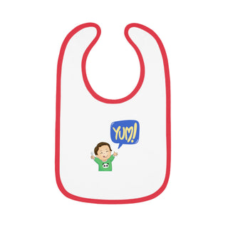 My Little Family - Cotton Baby Bib "Yum" - White/Red