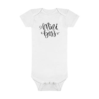 My Little Family - Organic Baby Bodysuit - Mini Boss - White / Preemie