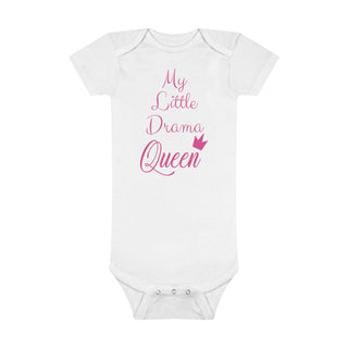 My Little Family - Organic Baby Bodysuit - My Little Drama Queen - White / Preemie