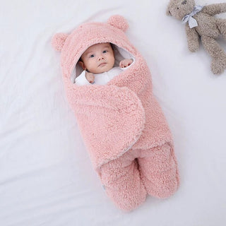 My Little Family - Fluffy Newborn Swaddle Sleeping Bag - Pink / 0-3m