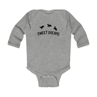 My Little Family - Sweet Dreams Long Sleeve Bodysuit - Heather / NB (0-3M)