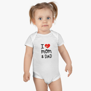 My Little Family - Organic Baby Bodysuit - I Love Mom & Dad -