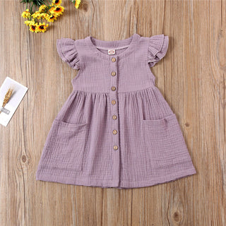 My Little Family - Sleeveless Cotton Summer Dress - Purple / 6-12m