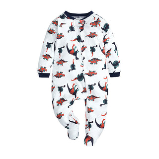 My Little Family - Cotton Double Zipper Pajamas - Dinosaur / 0-3m