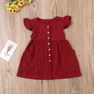 My Little Family - Sleeveless Cotton Summer Dress - Red / 6-12m