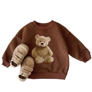 My Little Family - Cotton Teddy Pullover - Brown / 6-12m