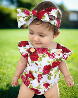 My Little Family - Floral Summer Onesie with Headband -