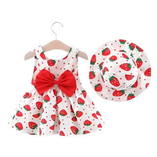 My Little Family - Fruity dress and hat - Red / 3-6m