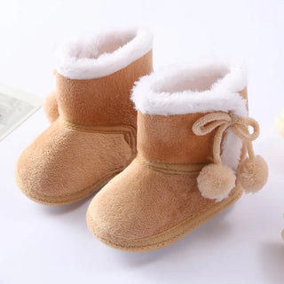 My Little Family - Winter Furry Boots - Beige with ornament / 0-6m