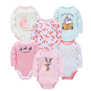 My Little Family - 6 x Long Sleeve Bodysuit Package - Shades of Pink / 0-3m