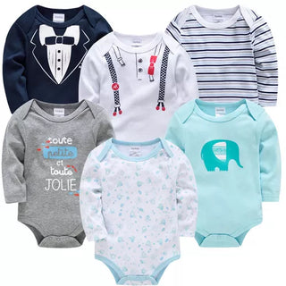 My Little Family - 6 x Long Sleeve Bodysuit Package - Shades of Grey / 0-3m