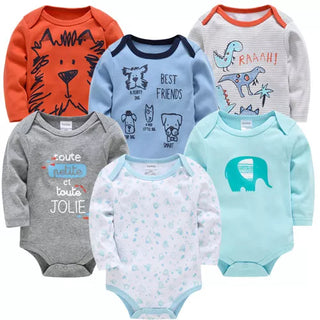 My Little Family - 6 x Long Sleeve Bodysuit Package - Mixed Colors / 0-3m