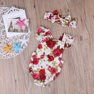 My Little Family - Floral Summer Onesie with Headband -