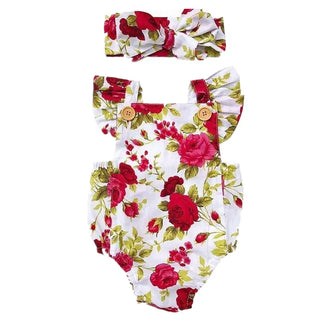 My Little Family - Floral Summer Onesie with Headband - 3m