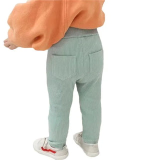 My Little Family - Unisex Cotton Baby Stretchy Pants - Light green / 12m