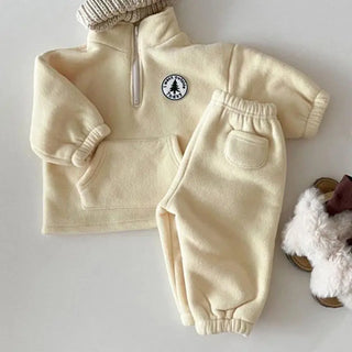 My Little Family - Solid Cotton Chillsuit Set - Yellow / 9-12m