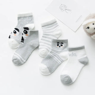 My Little Family - 5 pair of animal baby socks - Gray / 0-9m