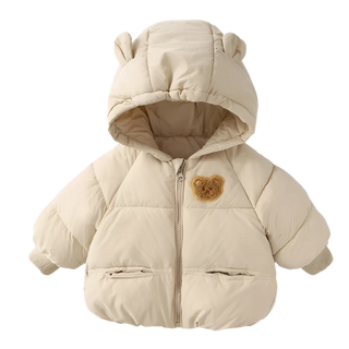 My Little Family - Hooded Teddy Coat - Beige / 6-12m