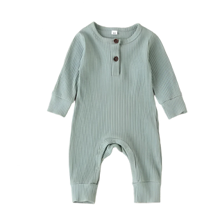 My Little Family - Long Sleeve Cotton Onesie - Green / 0-3m