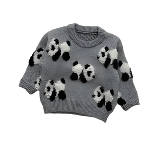 My Little Family - Panda sweater - Gray / 3-6m