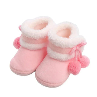 My Little Family - Toddler Winter Shoes - Pink with Balls / 0-6m