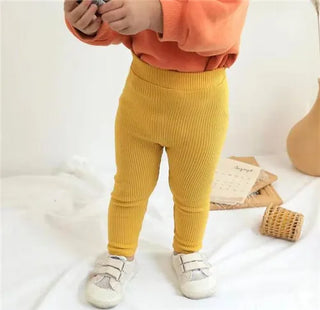 My Little Family - Unisex Cotton Baby Stretchy Pants - Yellow / 12m