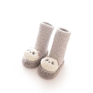 My Little Family - Animal anti slip socks - Light grey / 0-6m