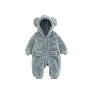 My Little Family - Cozy Teddy Jumpsuit - Grey / 0-3m