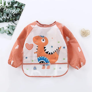 My Little Family - Long Sleeve Waterproof Baby Bib - Dino