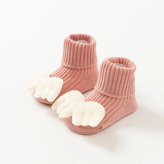 My Little Family - Cute Baby Socks - Pink wings / S