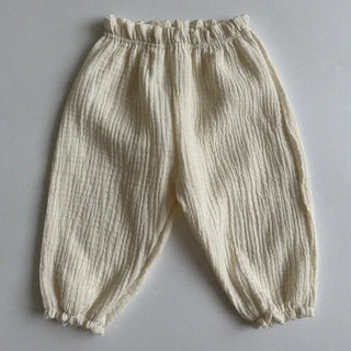 My Little Family - Organic Linen Baby Pants - Beige / 3-6m