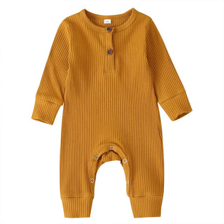 My Little Family - Long Sleeve Cotton Onesie - Orange / 0-3m