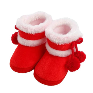 My Little Family - Toddler Winter Shoes - Red with Balls / 0-6m