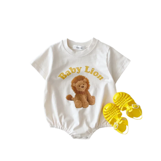 My Little Family - Animal Summer Onesie - White / 0-3m