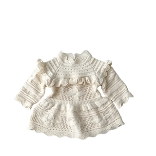 My Little Family - Knitted Cotton Bodysuit, Blouse & Dress - Dress / 3-6m