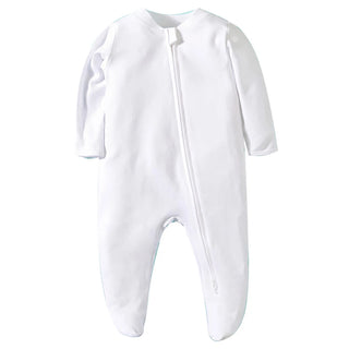 My Little Family - Newborn Footed Pajamas Onesie - White / 0-3m