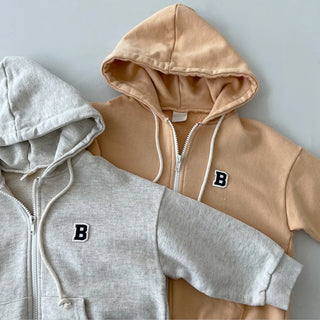 My Little Family - Korea 2023 Baby Boy's Hooded Coats Cotton Hoodies Jacket for Girls Autumn Kids Sweatshirt Kids Windbreaker Children Outerwear -