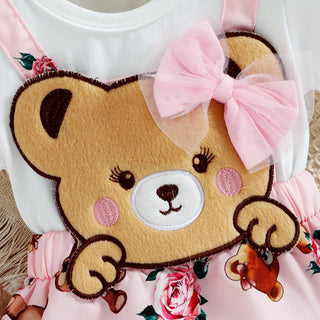 My Little Family - Cartoon Bear Suspender Dress -