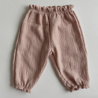 My Little Family - Organic Linen Baby Pants - Pink / 3-6m