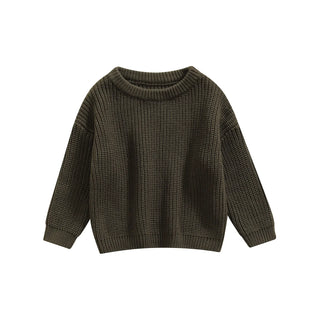 My Little Family - Knitted Autumn Pullover - Army green / 3-6m