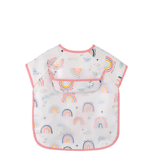 My Little Family - Girl Long Sleeve Waterproof Baby Bib - Short Sleeve