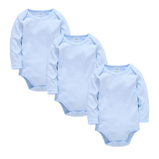 My Little Family - Long Sleeve Plain Bodysuit Sets - 5 Light Blue Bodysuits / 0-3m