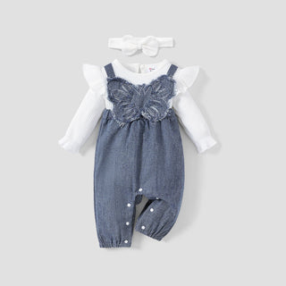 My Little Family - Denim Butterfly Onesie -