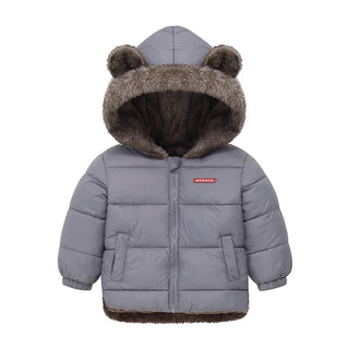 My Little Family - Hooded Fleece Jacket - Gray / 24m