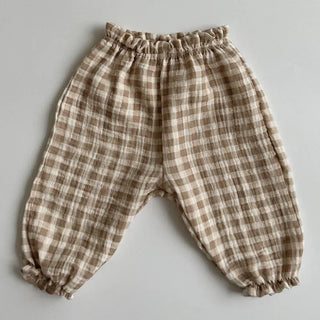 My Little Family - Organic Linen Baby Pants - lattice / 3-6m