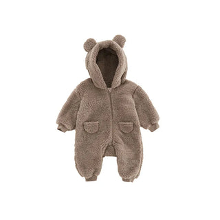 My Little Family - Cozy Teddy Jumpsuit - Brown / 0-3m